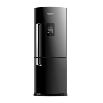 Geladeira Preta 422 Litros Frost Free Ative! Inverse Brastemp - Geladeira Preta Brastemp BRE50NEANA - Visão Frontal