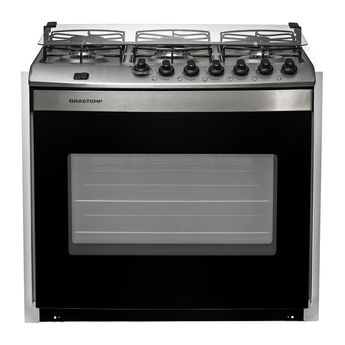Fogão de Embutir 6 Bocas Mesa Compartimentada Brastemp - Fogão de Embutir BYS6NBBUNA -Frontal