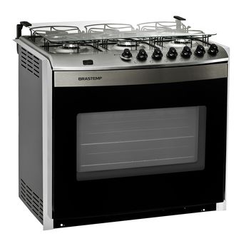 Fogão de Embutir 6 Bocas Mesa Compartimentada Brastemp - Fogão de Embutir BYS6NBBUNA - Persperctiva