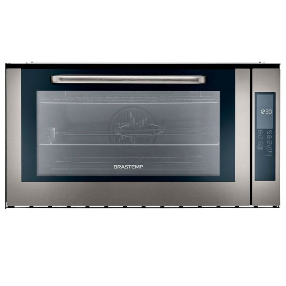 Forno De Embutir Elétrico Brastemp 105 Litros Cor Inox Com Espeto Giratório E Painel Touch - Boc90br 220V