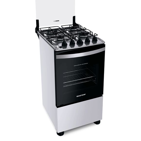 Fogão Brastemp 4 Bocas Branco Com Dupla Chama E Grades Individuais - Bfo4ebb Bivolt