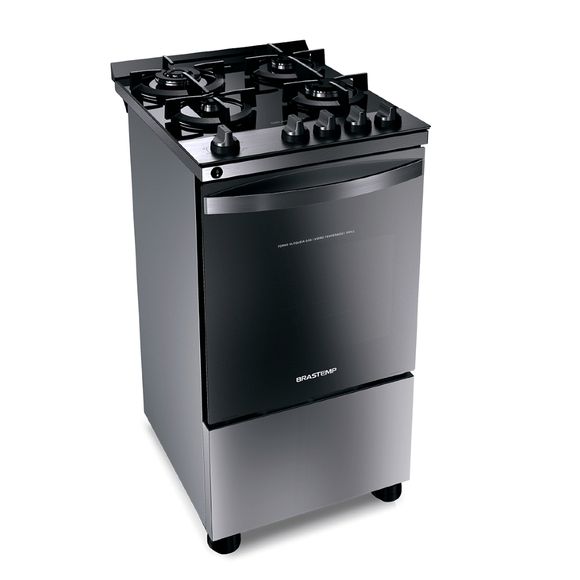 Fogão Brastemp 4 Bocas Inox Com Mesa De Vidro, Dupla Chama E Grill Elétrico - Bfo4vbr 110V