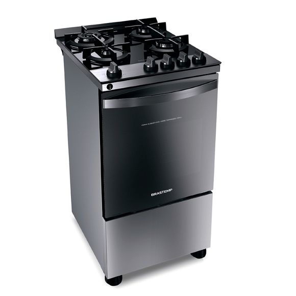 Fogão Brastemp 4 Bocas Inox Com Mesa De Vidro, Dupla Chama E Grill Elétrico - Bfo4vbr 220V