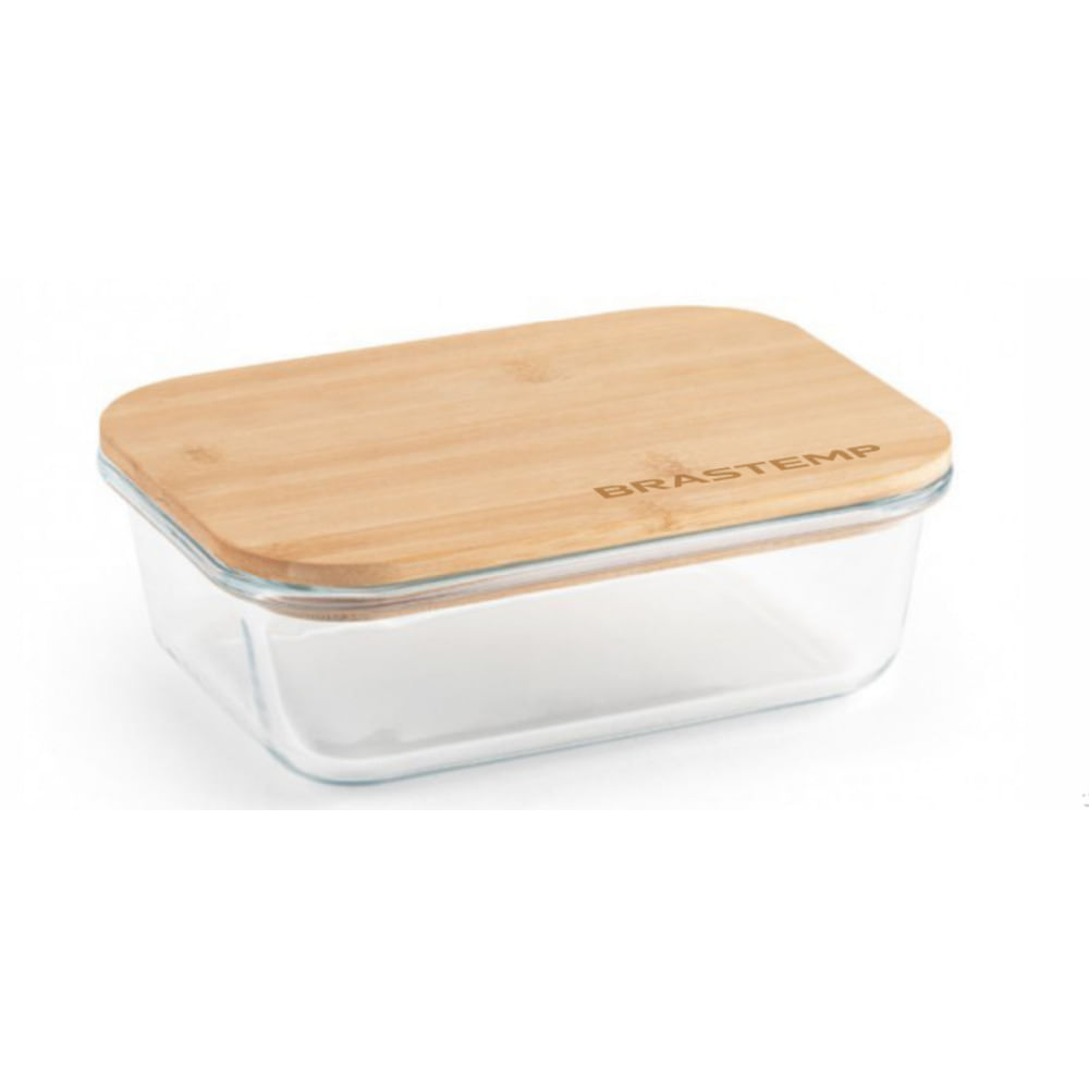 Pote Hermético de Vidro com Tampa de Bambu 1 Litro Brastemp - 326026588