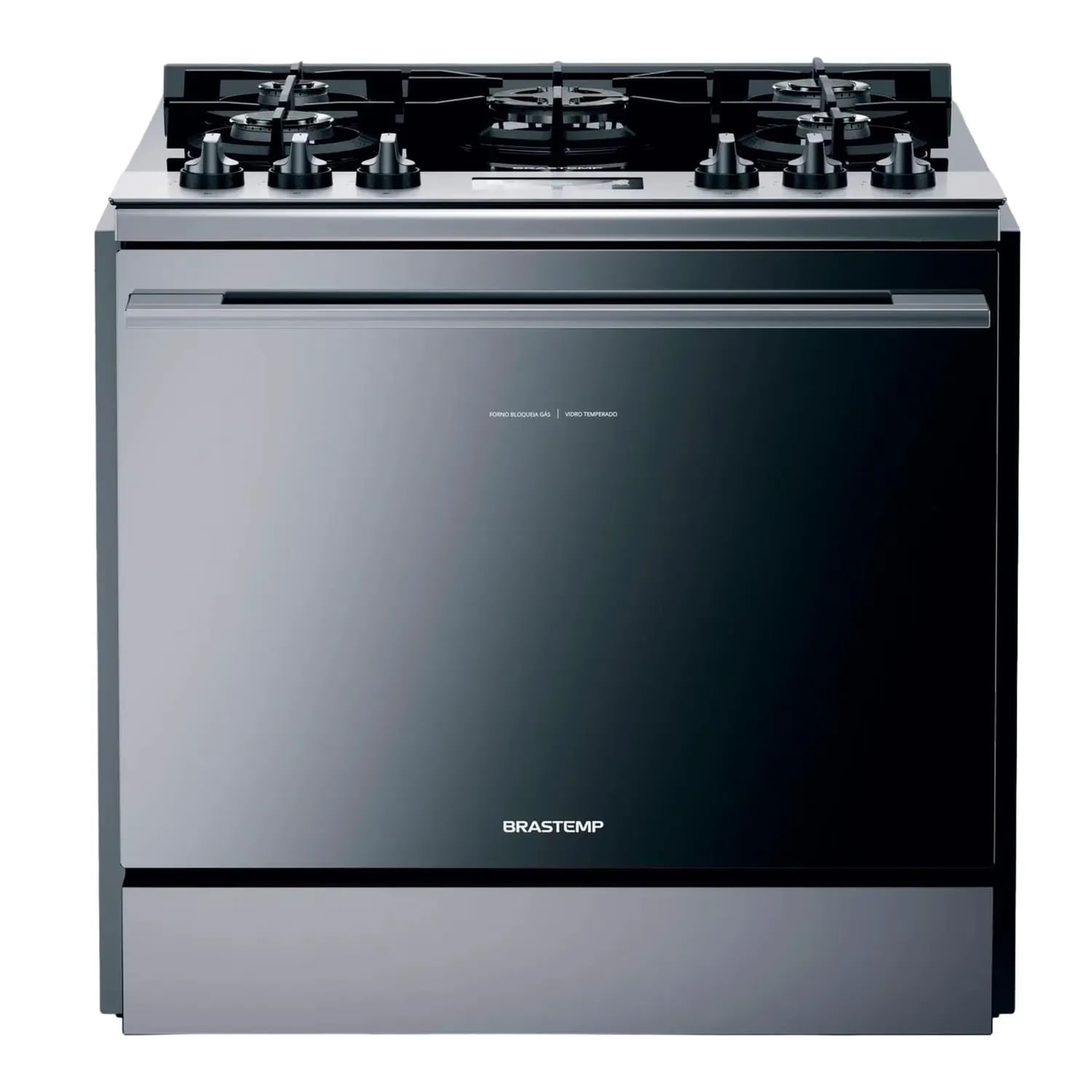 Fogão Brastemp 5 Bocas de Embutir Cor Inox com Mesa de Vidro e Touch Timer com Autodesligamento - BYS5VCR