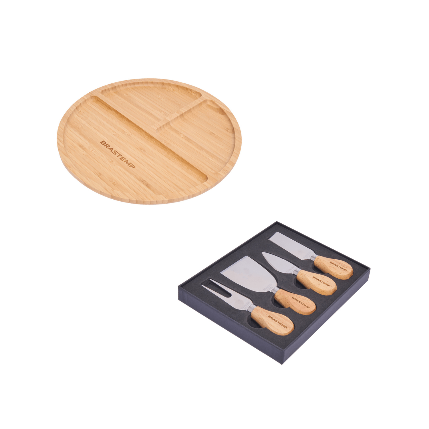 Kit Petisqueira de Bambu G e Conj para Queijos 4 Peças Brastemp - CJ_326026623_326026636