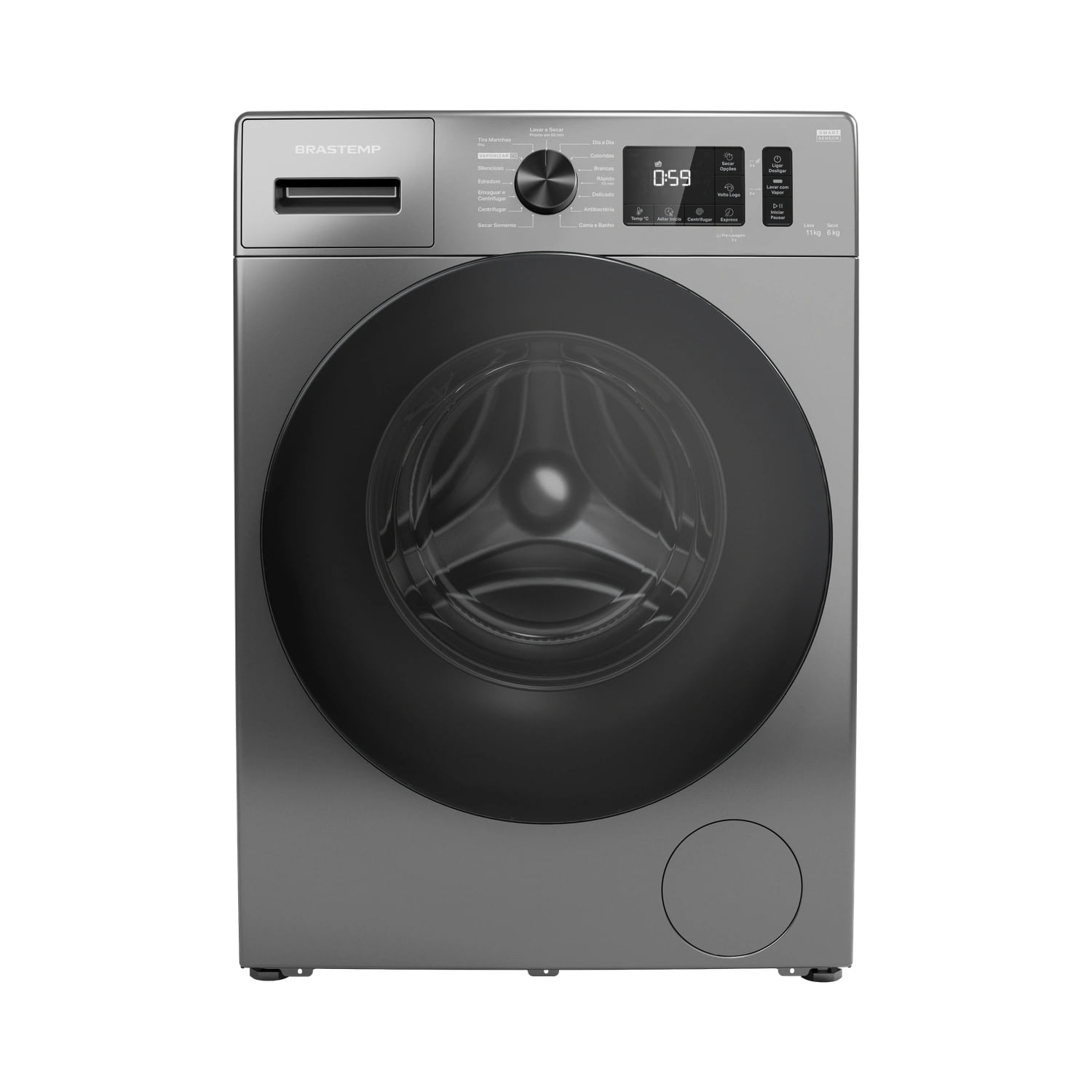 Lava e Seca Brastemp 11kg/6kg Titanium com Smart Sensor by AI - BNO11AS