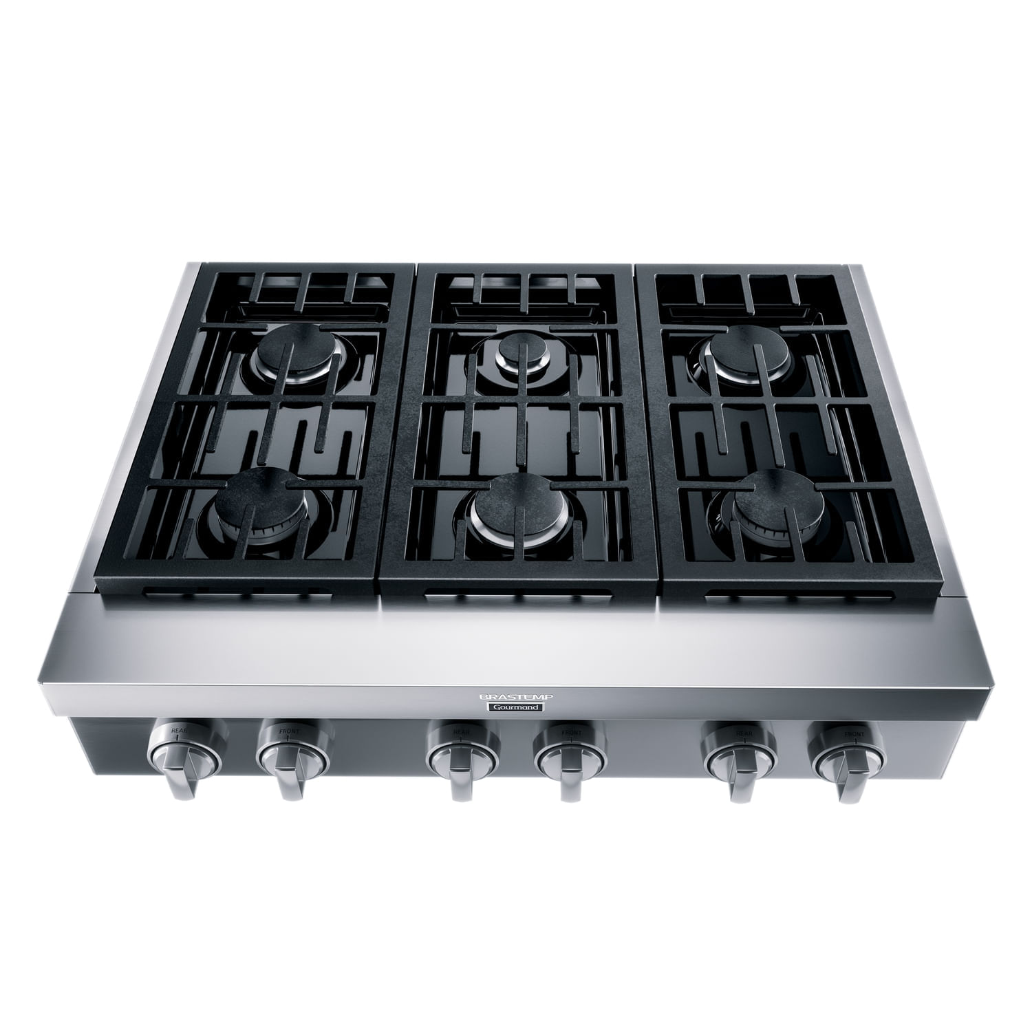 Rangetop de Embutir Semiprofissional Brastemp Gourmand 6 Bocas Inox com Chamas de Alta Potência e Simmer - BDR90AR