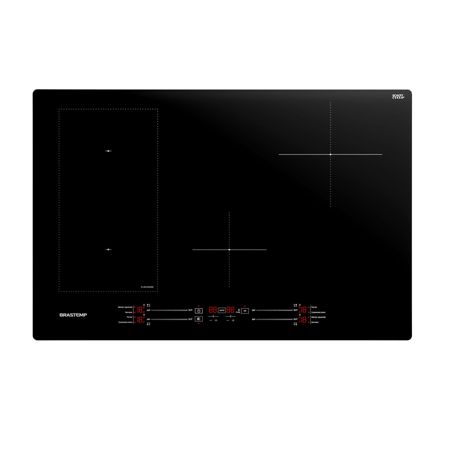 Cooktop 4 Bocas de Indução Brastemp com Flexizone Preto - BDJ77BE