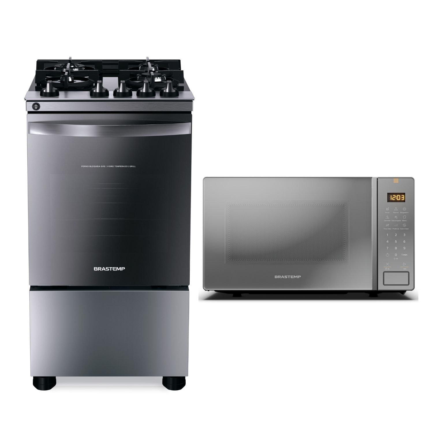 Kit Cozinha Compacta Brastemp Fogão e Microondas (BFO4VBR + BMS23AR) - BFVB_BM3A_CJ